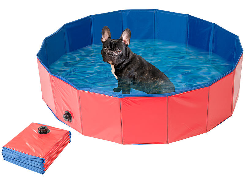 Sweetypet Faltbarer XL-Hundepool mit rutschfestem cm, 120x30 rot Boden