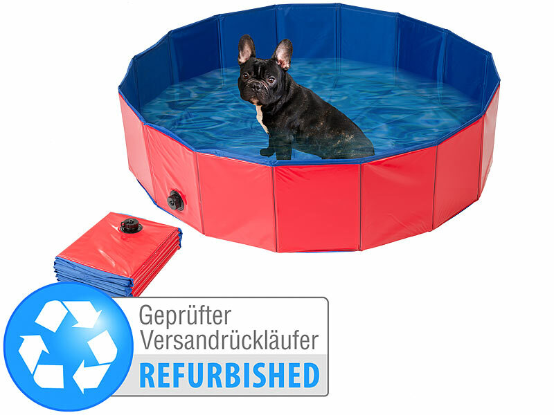 Sweetypet Faltbarer XL-Hundepool mit Boden, rutschfestem Versandrückläufer