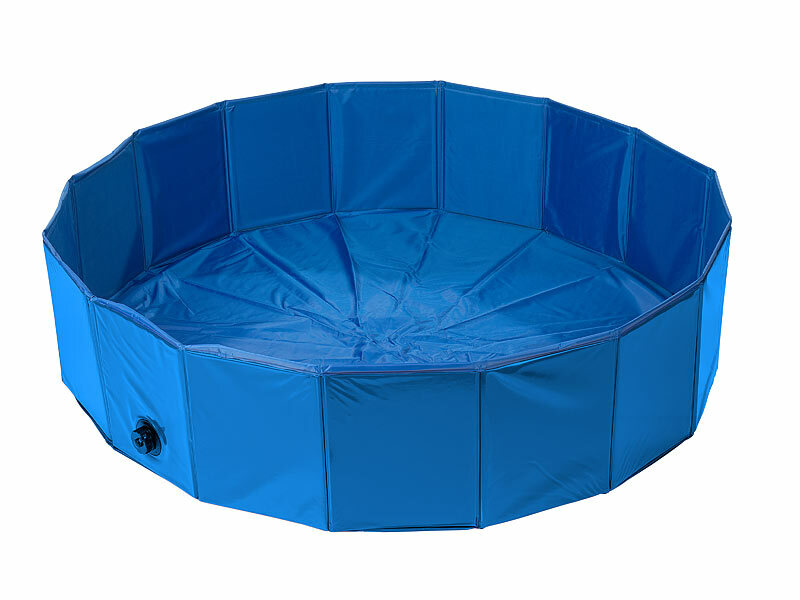 Sweetypet Faltbarer XL-Hundepool mit rutschfestem cm, Boden, blau 120x30